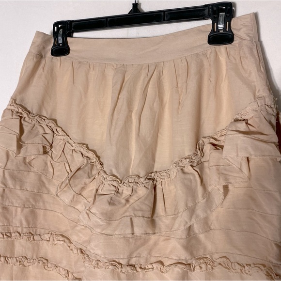 C. Luce Nude Blush Ruffle Mini Skirt M - Picture 12 of 15
